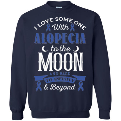 Alopecia Awareness T-shirt Love Someone With Alopecia To The Moon Navy