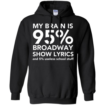 Musical T-shirt My Brain Is 95_ Broadway Show Lyrics And 5_ Useless School Stuff Black