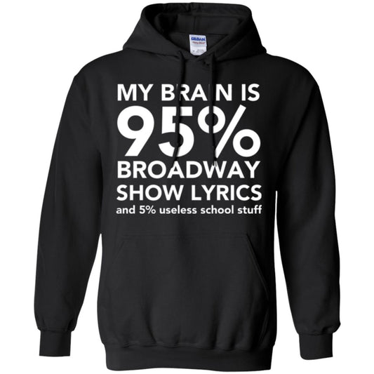 Musical T-shirt My Brain Is 95_ Broadway Show Lyrics And 5_ Useless School Stuff Black