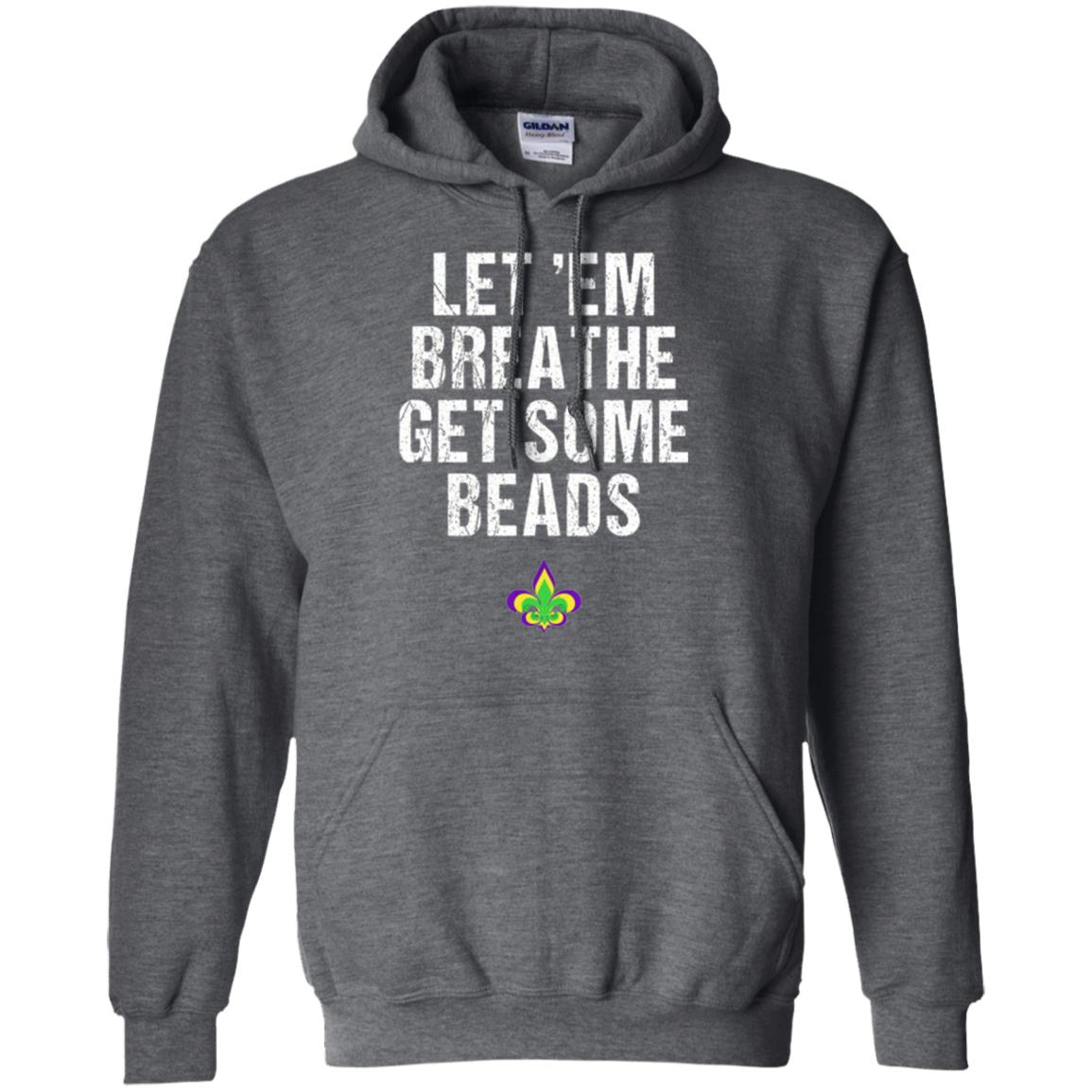 Mardi Gras T-shirt Let_em Breathe Get Some Beads Dark Heather