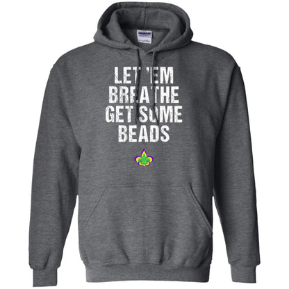 Mardi Gras T-shirt Let_em Breathe Get Some Beads Dark Heather