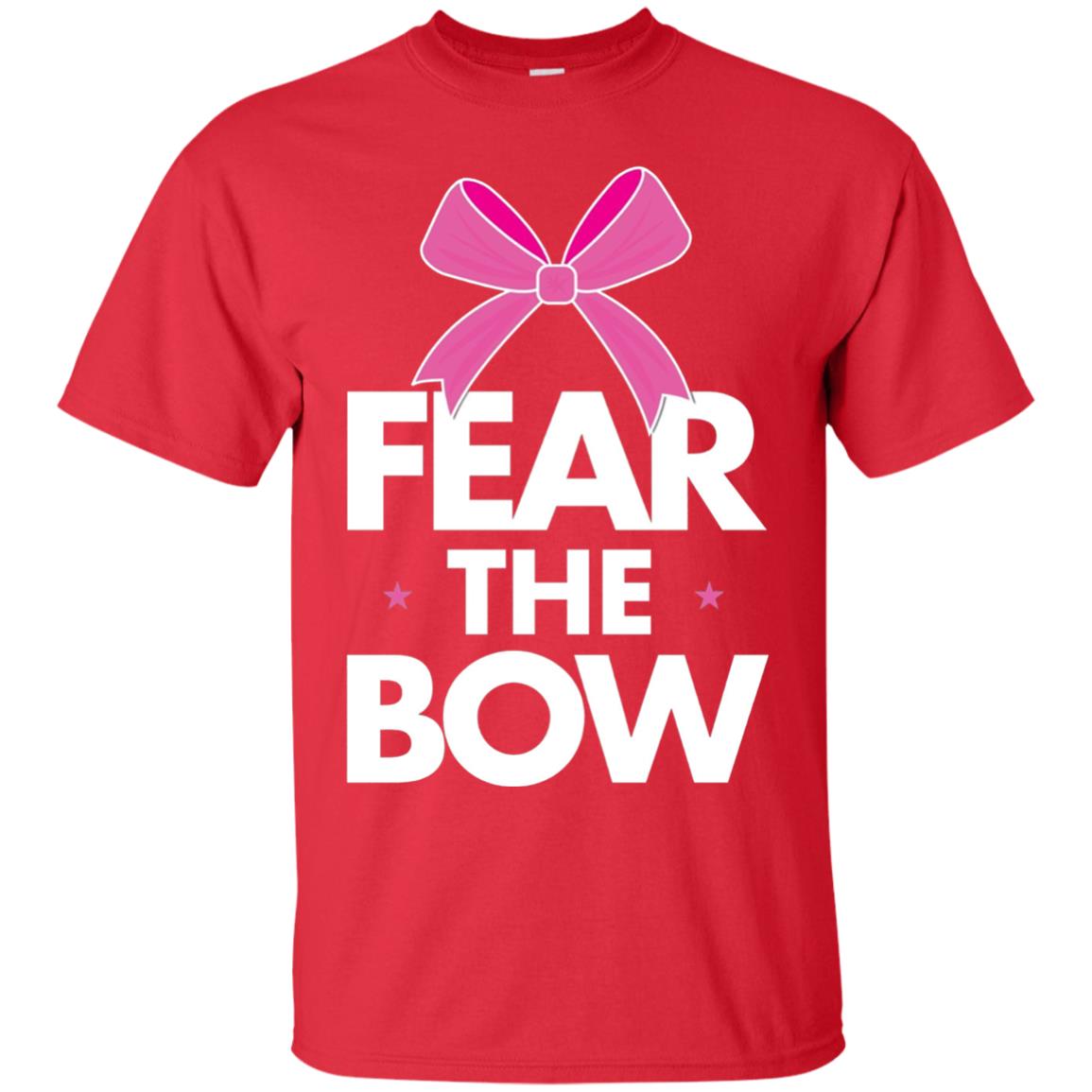 Fear The Bow Big Pink Bow Cheerleader Apparel Shirt Red