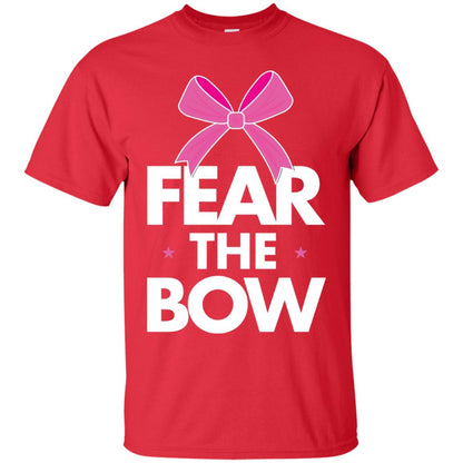 Fear The Bow Big Pink Bow Cheerleader Apparel Shirt Red