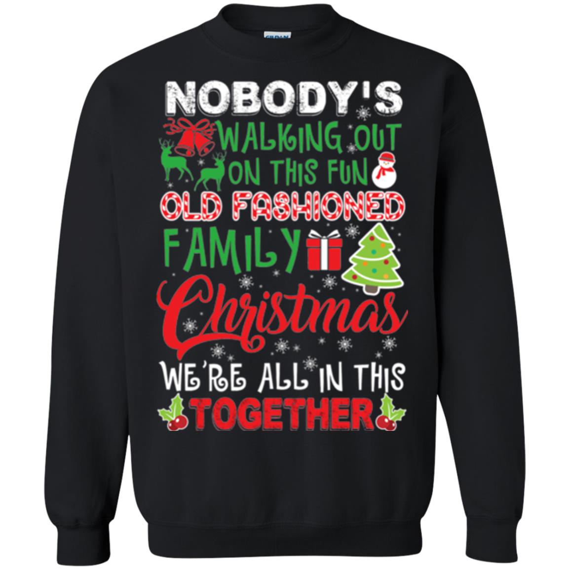 Christmas T-shirt We_re All In This Together Black