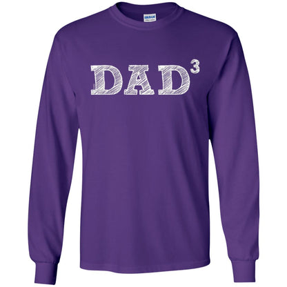 Men_s Dad3, Three Kids Father_s Day, Father Of Three T-shirt Purple