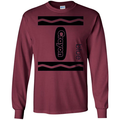 Blue Crayon Halloween Couple Friend Group Costume T-shirt Maroon
