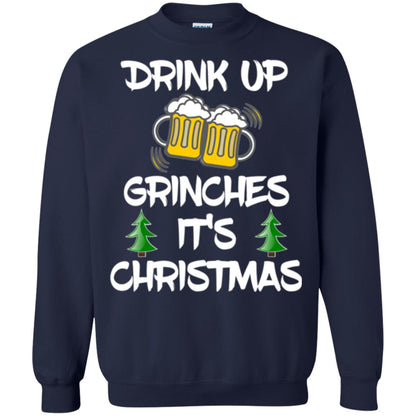 Beer Lovers T-shirt Drink Up Grinches It_s Christmas Navy
