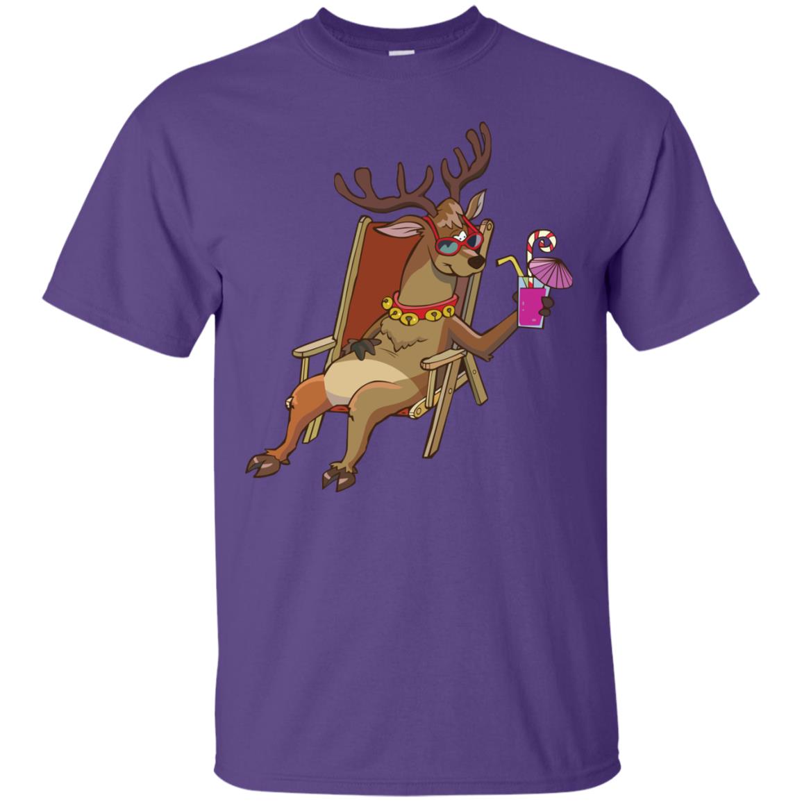Reindeer With Sunglasses Celebrate Xmas In July Shirt Purple