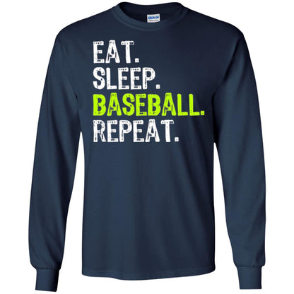 Baseball T-shirt Eat Sleep Baseball Repeat Navy