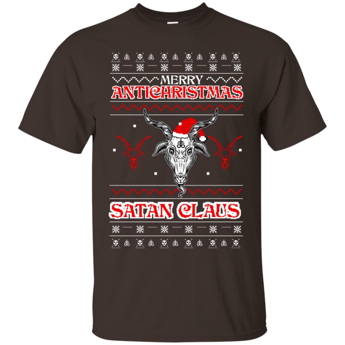 Merry Antichristmas Satan Claus Gift Shirt Dark Chocolate