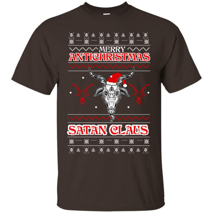 Merry Antichristmas Satan Claus Gift Shirt Dark Chocolate