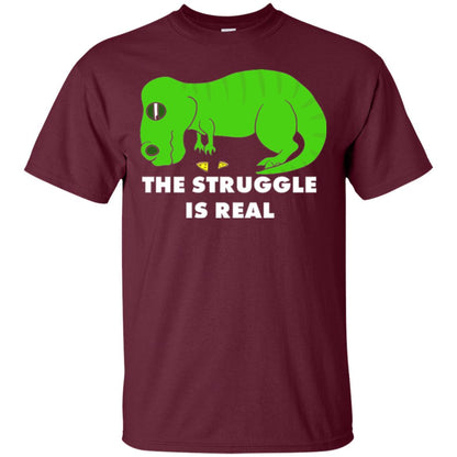 Funny Dinosaus T-shirt The Struggle Is Real Maroon