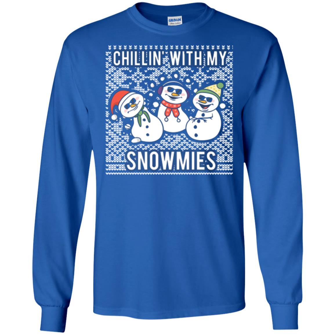 Christmas T-shirt Chillin' With My Snowmies Royal