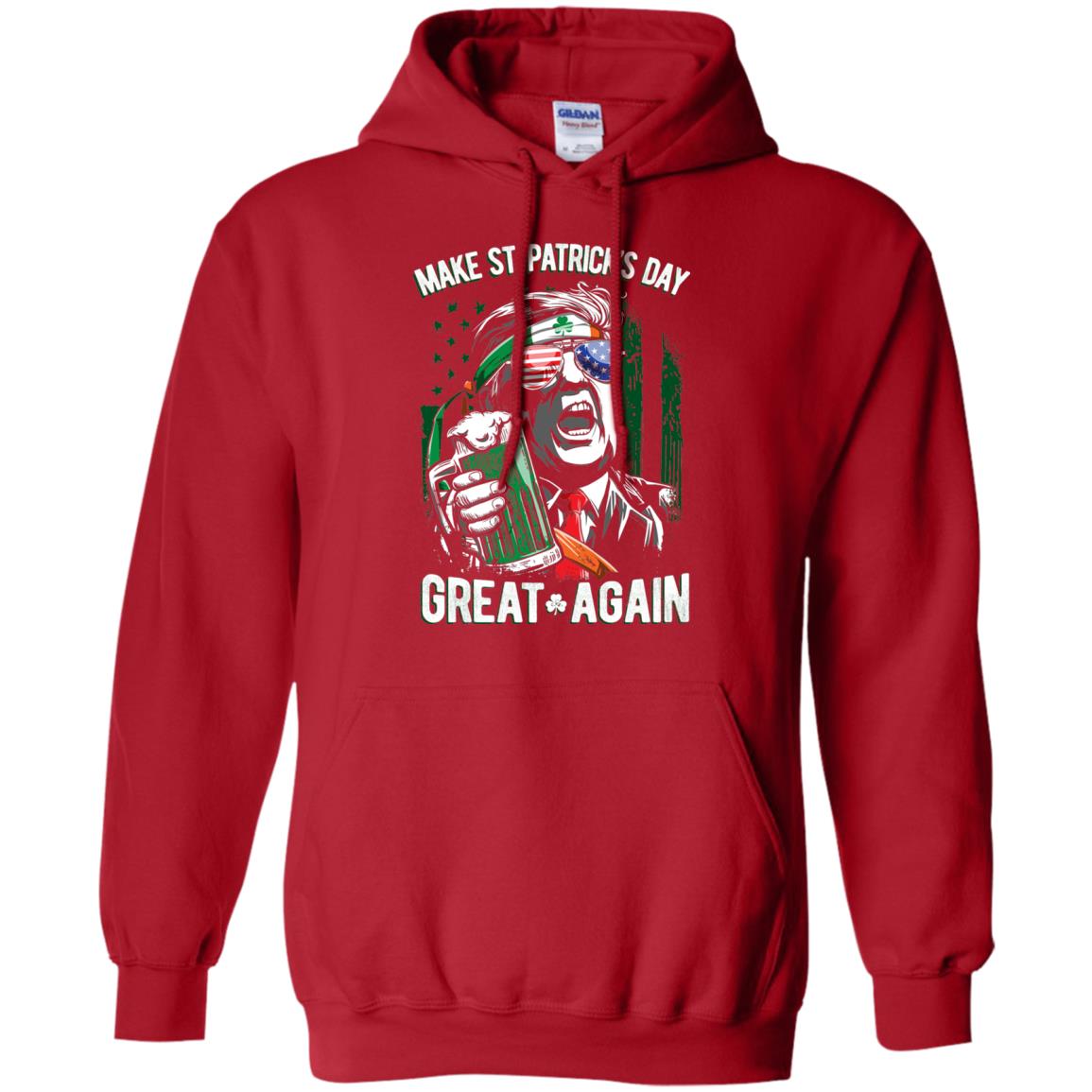 Make St Patricks Day Great Again Trump Leprechaun T-shirt Red
