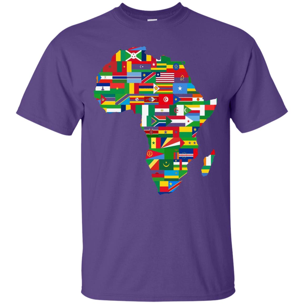 Proud African Country Flags Continent Love Proud African American T-shirt Purple