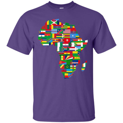Proud African Country Flags Continent Love Proud African American T-shirt Purple