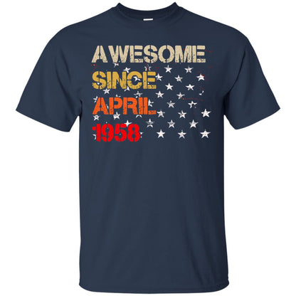 Born In April 1958 60th Birthday Awesome Since April 1958 Navy