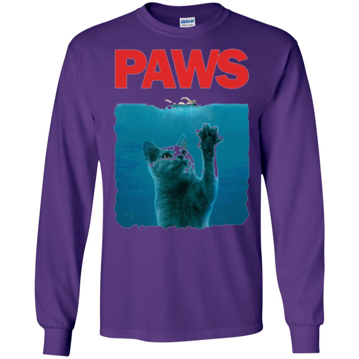 Cat Lover T-shirt Paws Kitten Meow Parody Purple