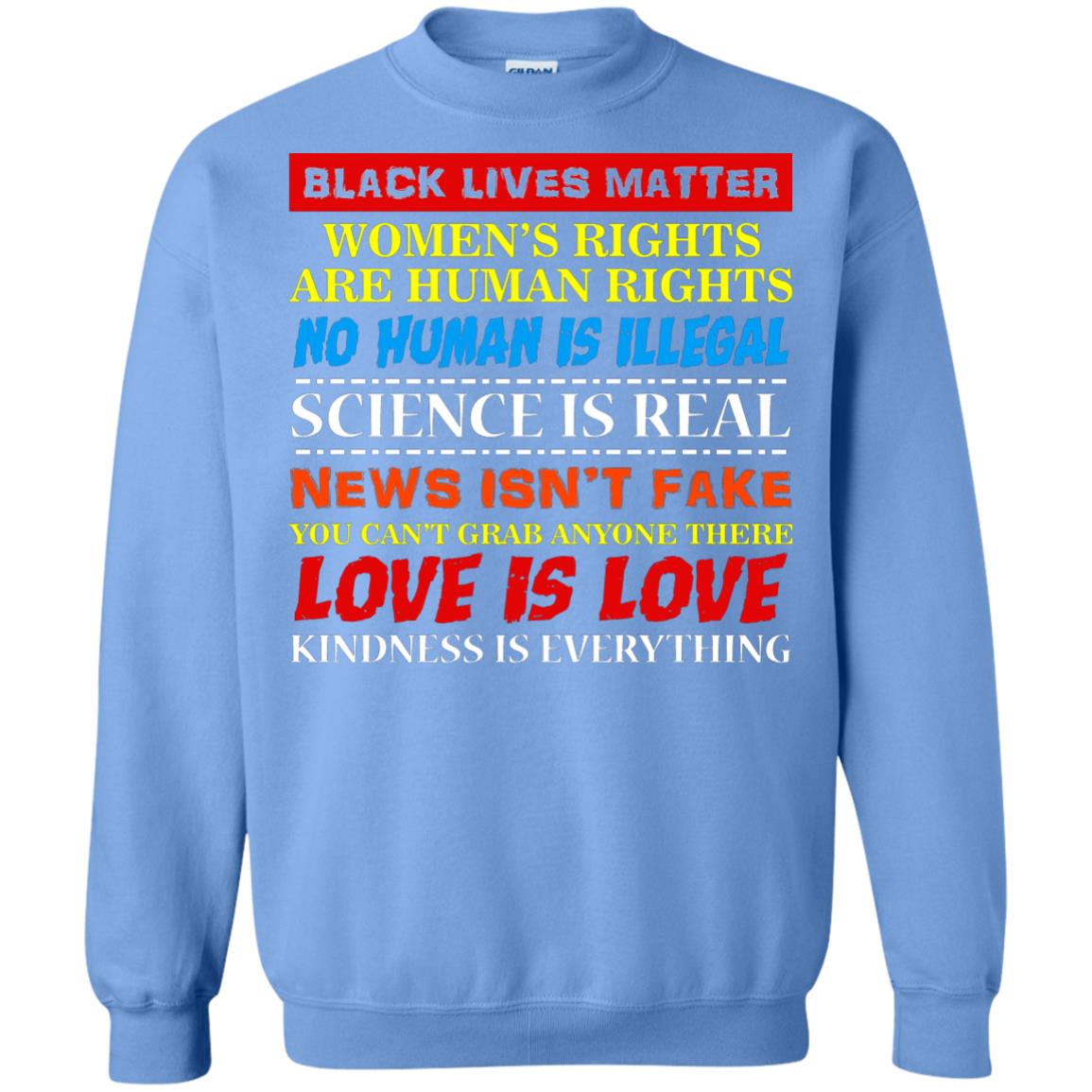 Black Lives Matter Womens Rights Are Human Rights Carolina Blue