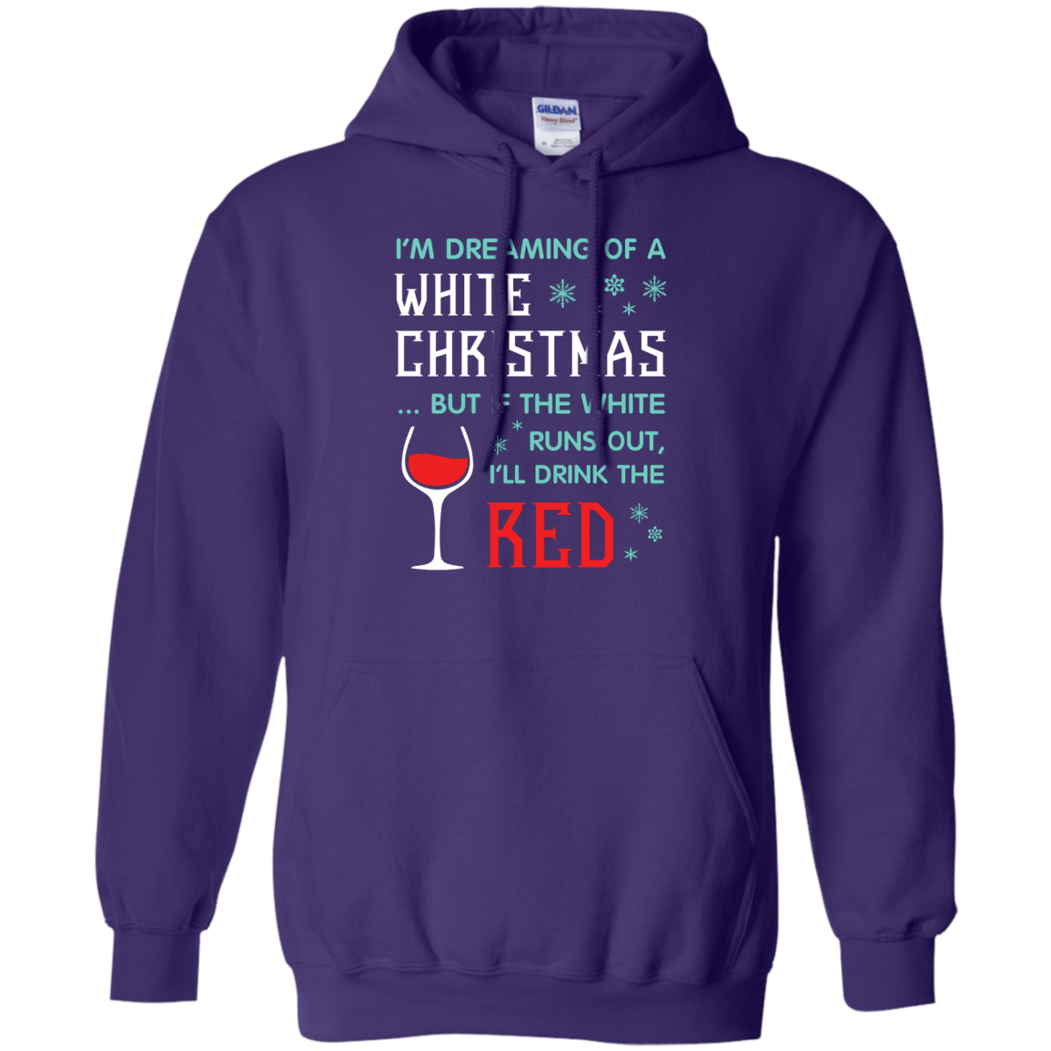Christmas T-shirt I'm Dreaming Of A White Christmas Purple