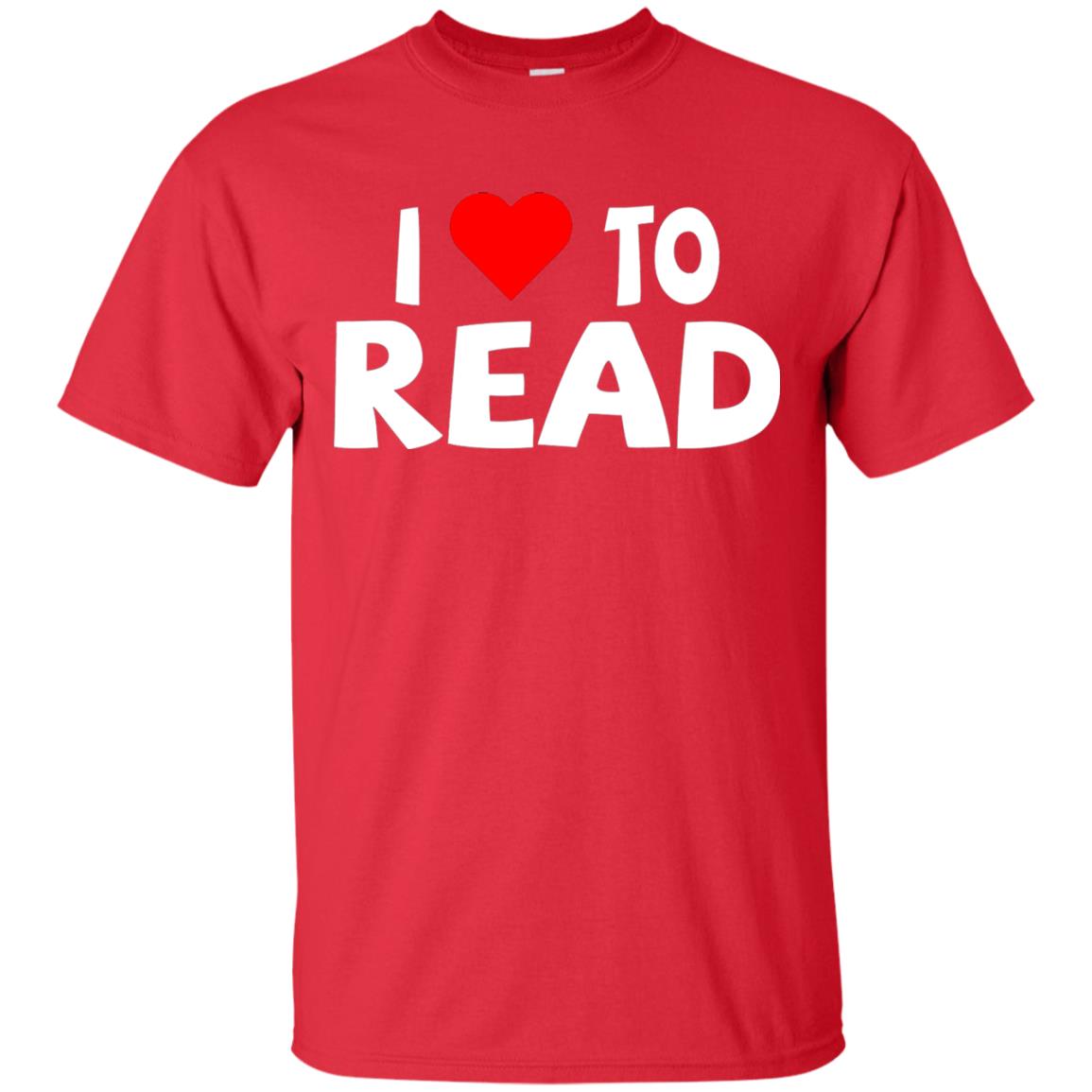 I Love To Read Heart Reader T-shirt Red