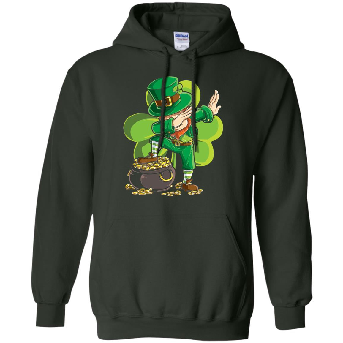 Dabbing Leprechaun St Patricks Day T-shirt Forest Green