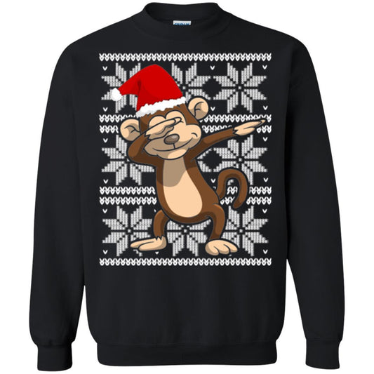 Christmas T-shirt Dabbing Monkey Black