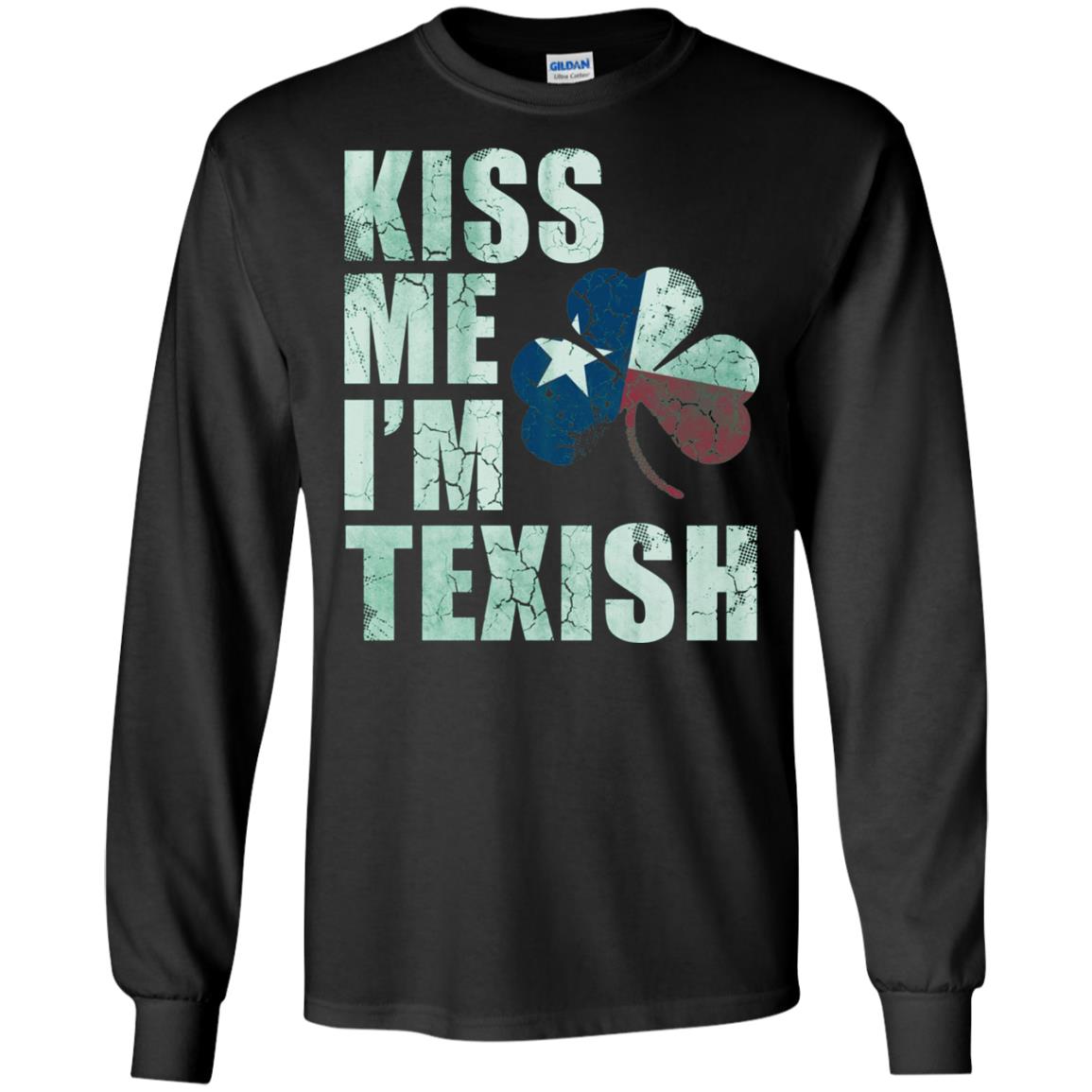 Kiss Me I_m Texish St. Patrick_s Day T-shirt Black