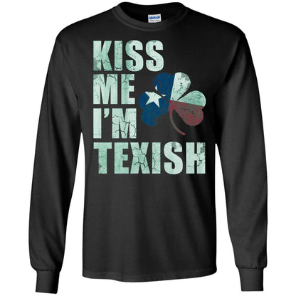 Kiss Me I_m Texish St. Patrick_s Day T-shirt Black