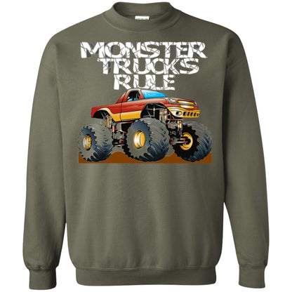 Monster Trucks Rule T-shirt Military Green