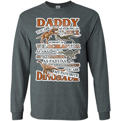 Daddy You Are My Favorite Dinosaur Shirt For Kids Dark Heather