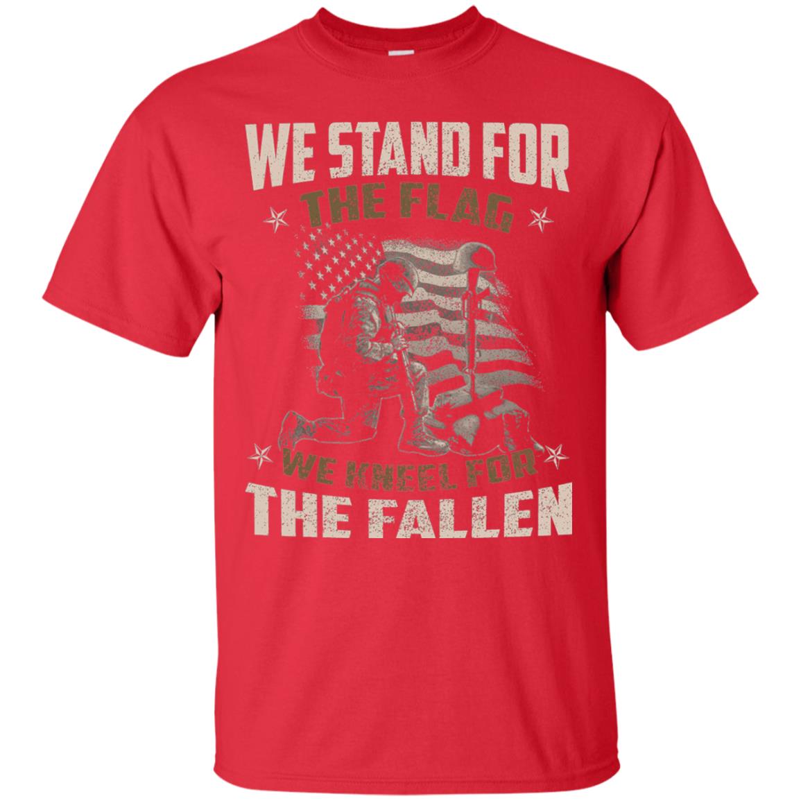 Veteran T-shirt We Stand For The Flag, We Kneel For The Fallen Red