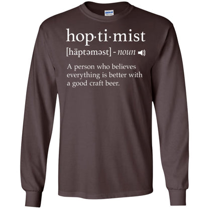 Beer Lover T-shirt Hoptimist Definition Dark Chocolate