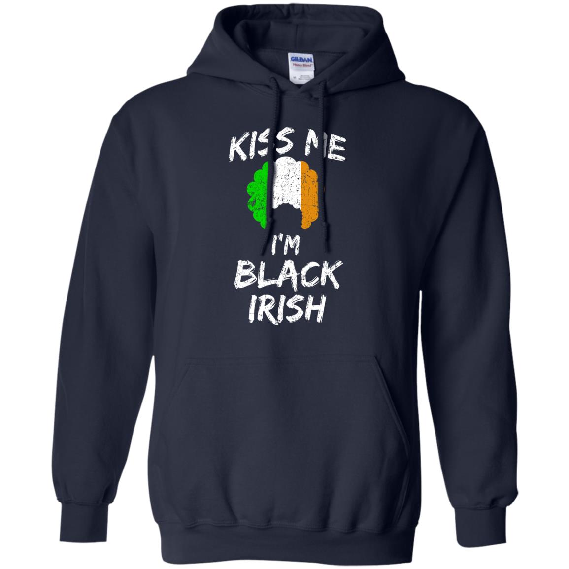 Kiss Me I_m Black Irish Funny St Patrick_s Day T-shirt Navy