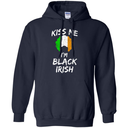 Kiss Me I_m Black Irish Funny St Patrick_s Day T-shirt Navy