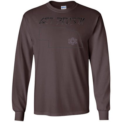 Christmas T-shirt Get Frosty Nebraska Football Dark Chocolate