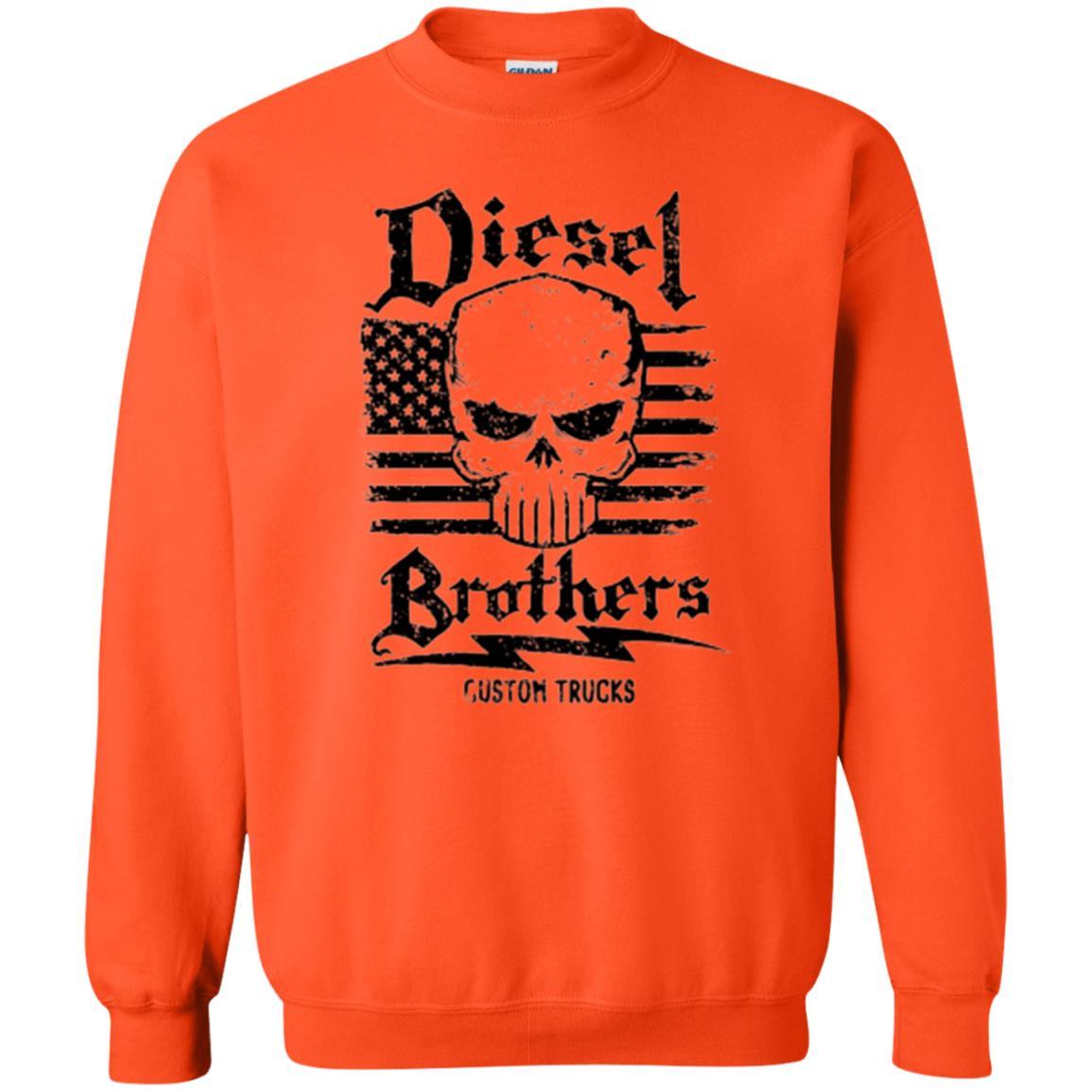 Diesel Brothers Custom Trucks Skull Usa Flag T-shirt