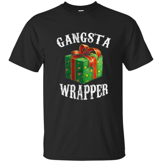Christmas T-shirt Gangsta Wrapper Novelty Black