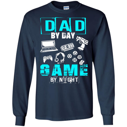 Dad By Day Gamer By Night Gamer T-shirt Navy