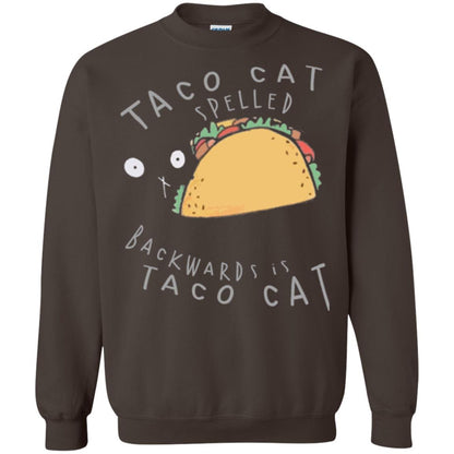 Cat Lovers T-shirt Taco Cat Spelled Backward Is Taco Cat Dark Chocolate
