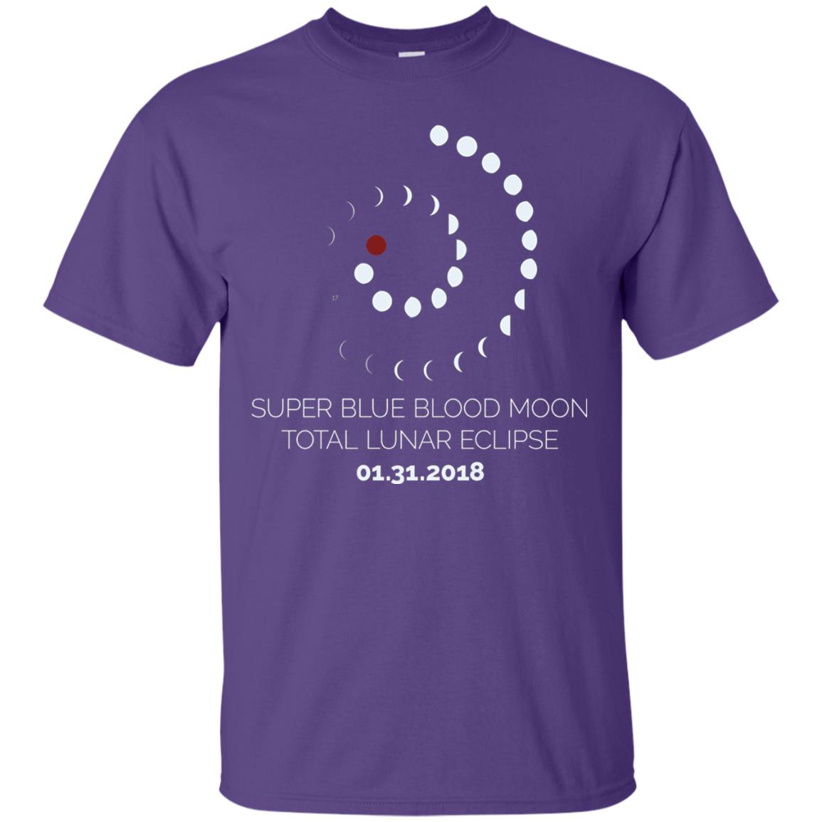 Super Blue Blood Moon Total Lunar Eclipse 2018 T-shirt Purple