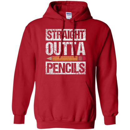 Straight Out Of Pencils Teacher Shirt Red