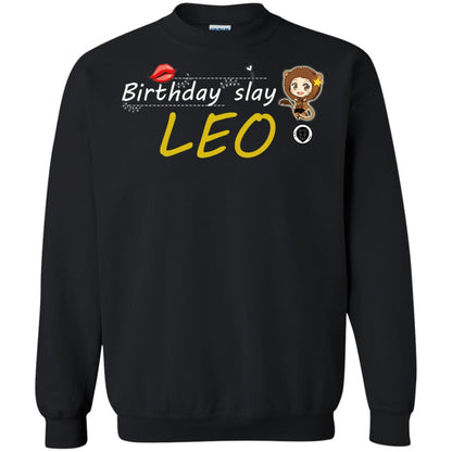 Cute Leo Girl Birthday Lip Slay T-shirt Black