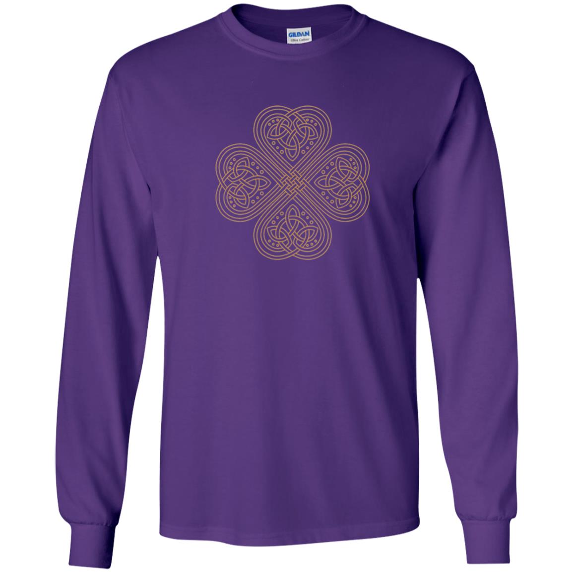 Irish Celtic Gold Knot Patricks Day Shirt Purple