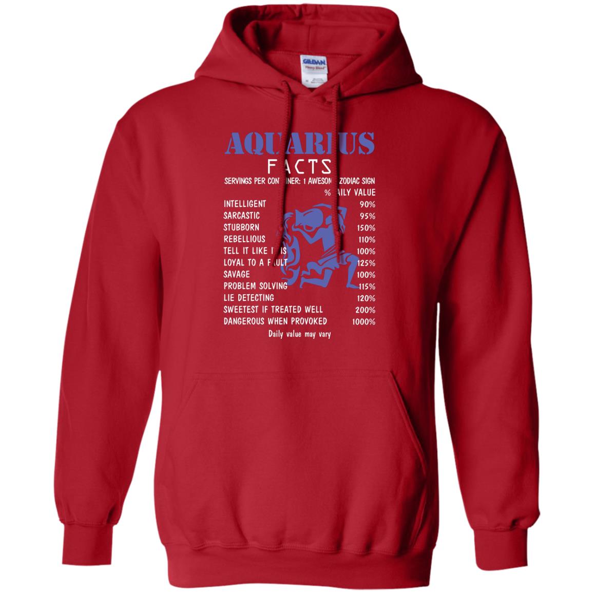 Aquarius Facts 1 Awesome Zodiac Sign Gift Shirt Fo Aquarius Horoscope Red