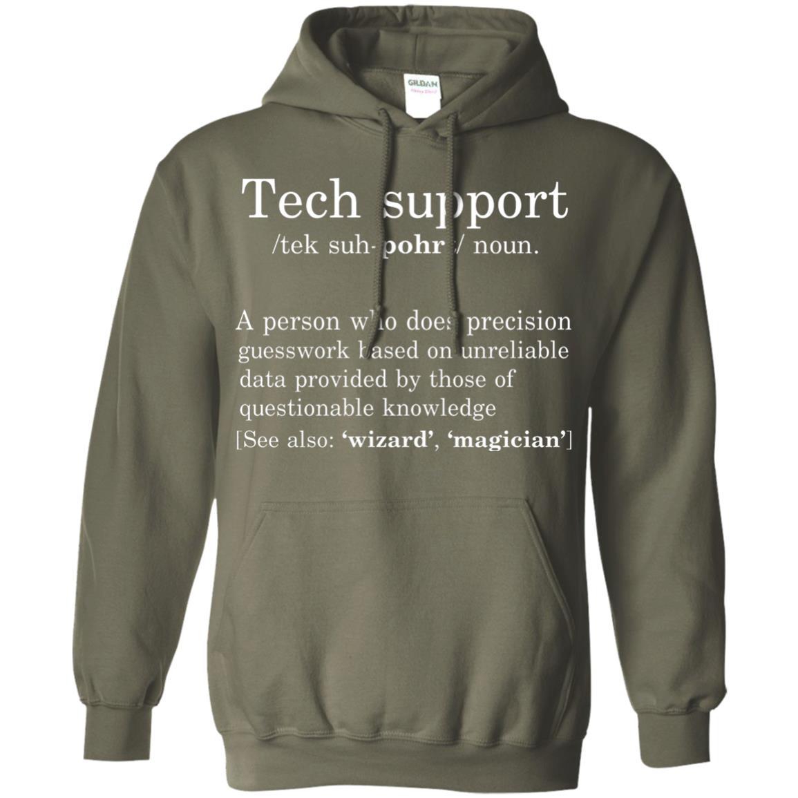Computer Nerd T-shirt Tech Support Definition Military Green
