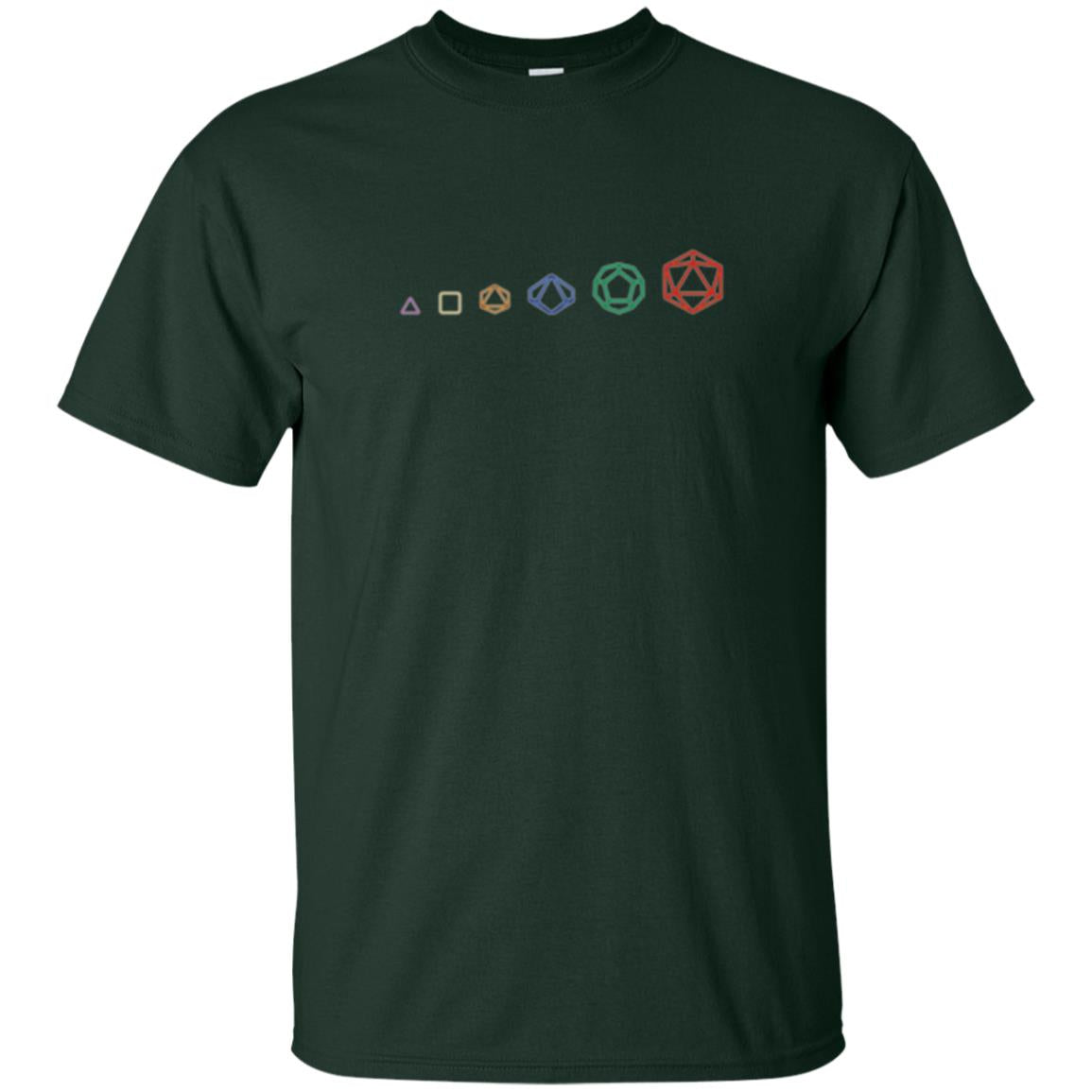 D20 Dice Evolution Role Playing T-shirt Forest Green