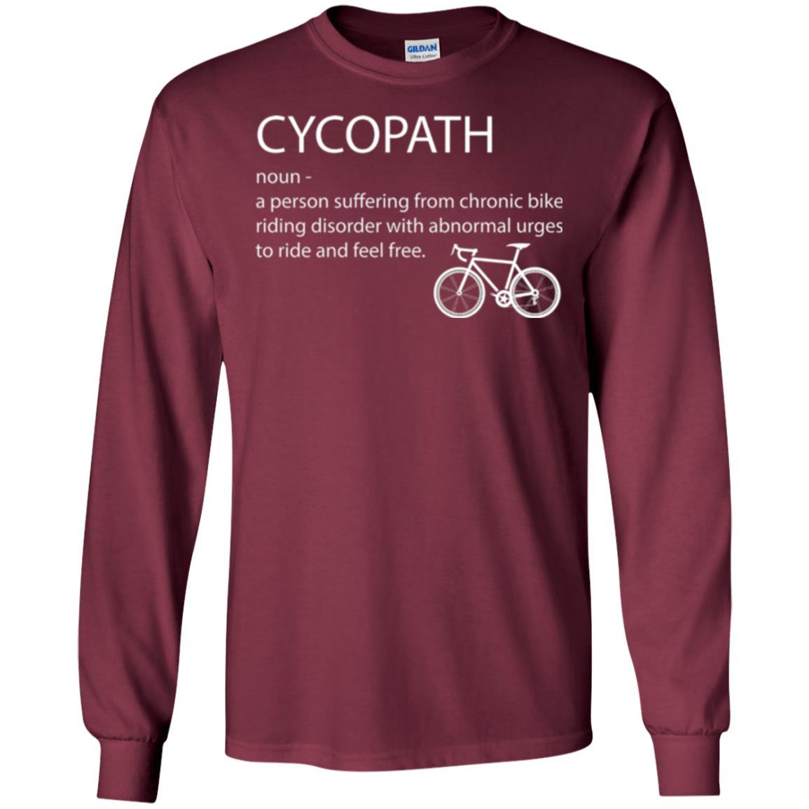 Biker T-shirt Cycopath Definition T-shirt Maroon