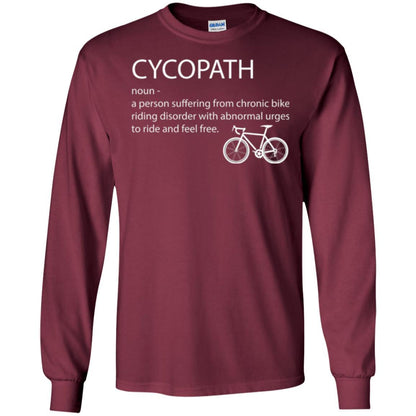 Biker T-shirt Cycopath Definition T-shirt Maroon