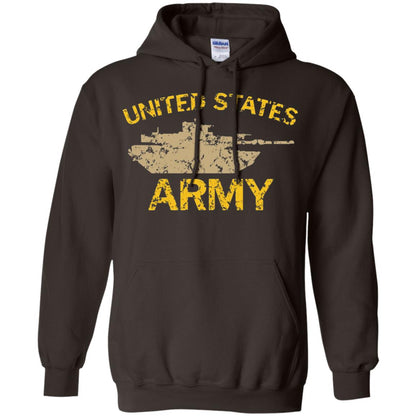 United States Army M1a2 Abrams Tusk Tank Grunge T-shirt Dark Chocolate